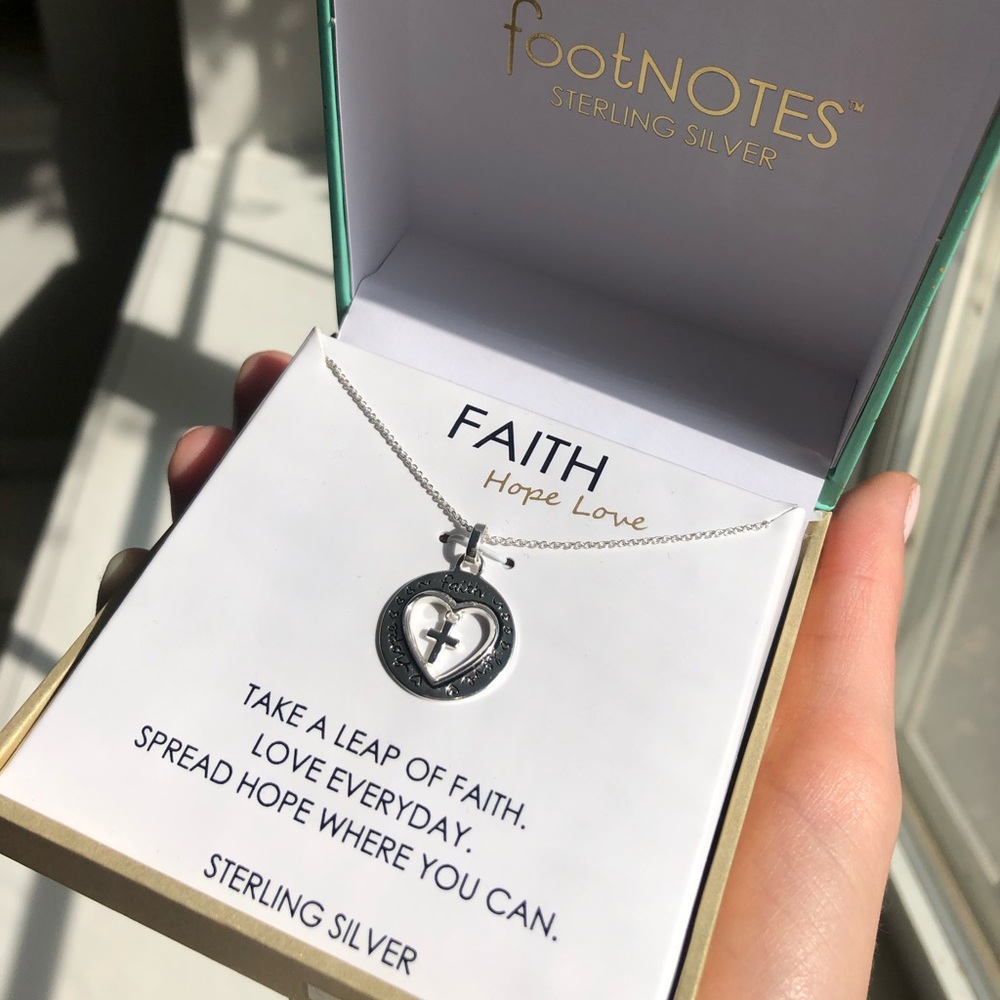 🖤 2/$15 Faith-Hope-Love silver pendant necklace